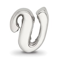 Sterling Silver Reflections Letter V Script Bead view 3