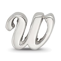 Sterling Silver Reflections Letter W Script Bead view 3