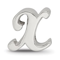 Sterling Silver Reflections Letter X Script Bead view 3