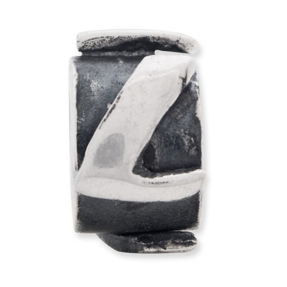 Sterling Silver Reflections Letter L Message Bead
