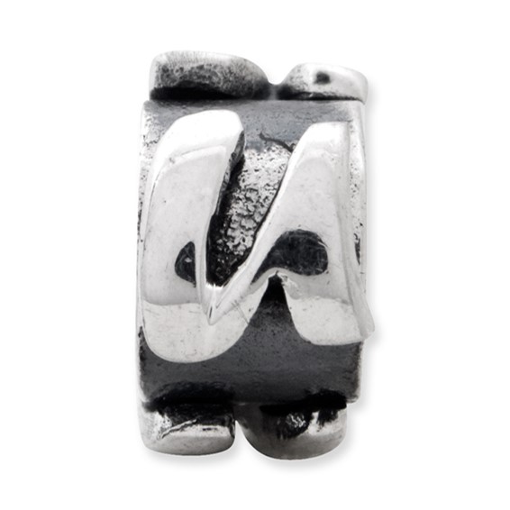 Sterling Silver Reflections Letter U Message Bead
