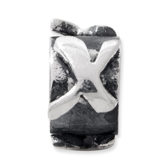 Sterling Silver Reflections Letter X Message Bead