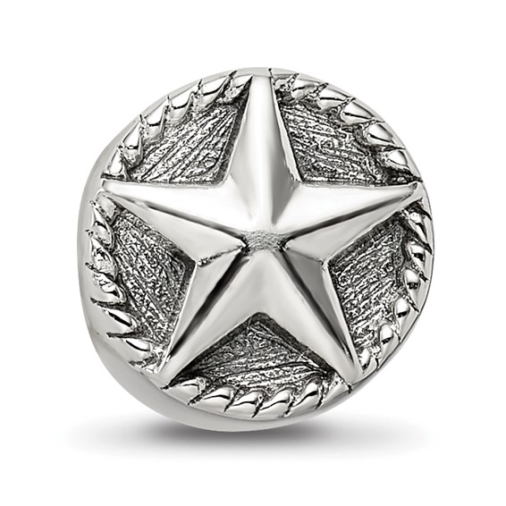 Sterling Silver Reflections Antiqued Star Bead