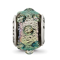 Sterling Silver Reflections Purple Dichroic Glass Bead view 3
