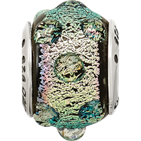 Sterling Silver Reflections Purple Dichroic Glass Bead view 4