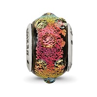 Sterling Silver Reflections Rainbow Dichroic Glass Bead view 3