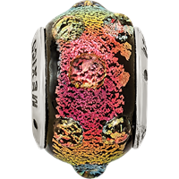 Sterling Silver Reflections Rainbow Dichroic Glass Bead view 4