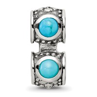 Sterling Silver Reflections Turquoise Connector Bead view 3