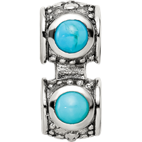 Sterling Silver Reflections Turquoise Connector Bead view 4