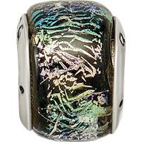 Sterling Silver Reflections Rainbow Dichroic Glass Bead view 4