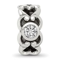 Sterling Silver Reflections CZ Connector Bead view 3