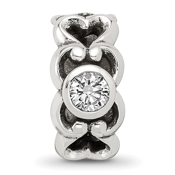 Sterling Silver Reflections CZ Connector Bead