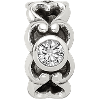 Sterling Silver Reflections CZ Connector Bead view 4