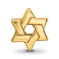 Sterling Silver Gold-plated Reflections Star of David Bead view 3