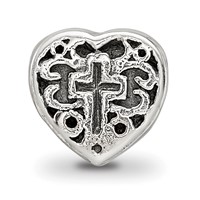 Sterling Silver Reflections Kids Heart with Cross and Scroll Bead view 3