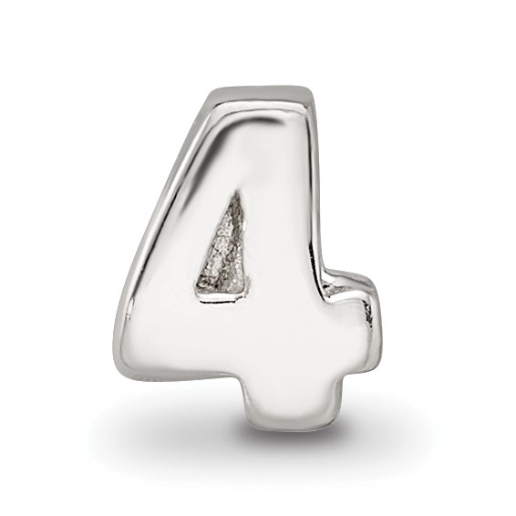 Sterling Silver Reflections Kids Number 4 Bead