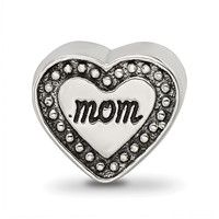 Sterling Silver Reflections Mom Heart Bead view 3