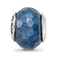Sterling Silver Reflections Dark Blue Quartz Stone Bead view 3