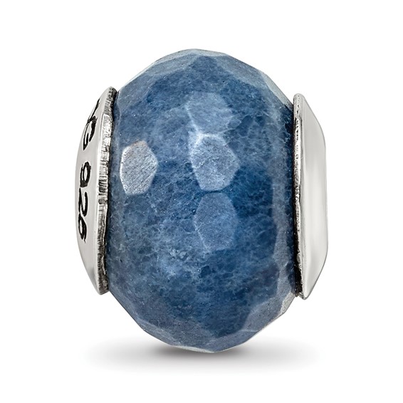 Sterling Silver Reflections Dark Blue Quartz Stone Bead