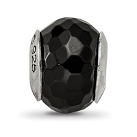 Sterling Silver Reflections Black Agate Stone Bead view 3