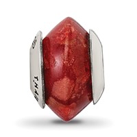 Sterling Silver Reflections Bamboo Coral Stone Bead view 3