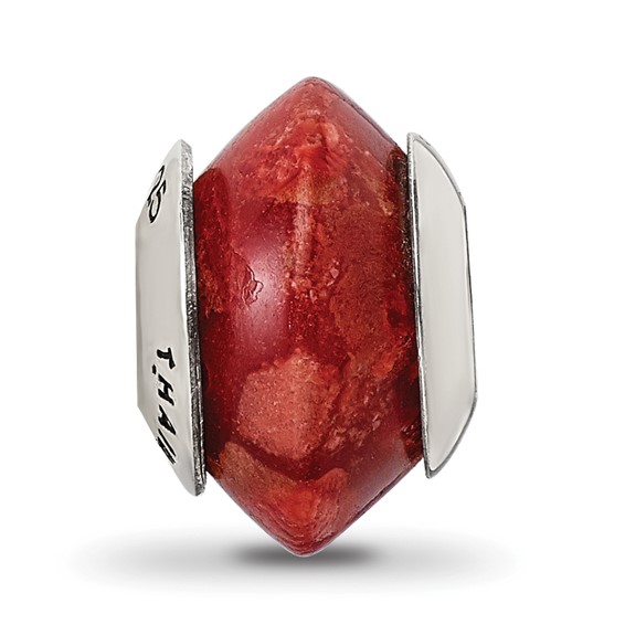 Sterling Silver Reflections Bamboo Coral Stone Bead