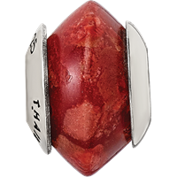 Sterling Silver Reflections Bamboo Coral Stone Bead view 4