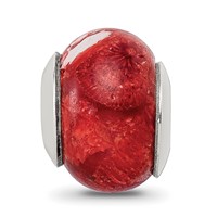 Sterling Silver Reflections Bamboo Coral Stone Bead view 3