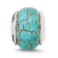 Sterling Silver Reflections Blue Magnesite Stone Bead view 3