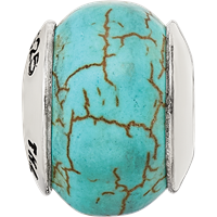 Sterling Silver Reflections Blue Magnesite Stone Bead view 4