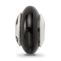 Sterling Silver Reflections Black Agate Stone Bead view 3