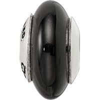 Sterling Silver Reflections Black Agate Stone Bead view 4