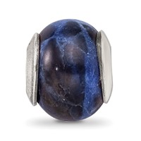 Sterling Silver Reflections Sodalite Stone Bead view 3