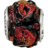 Sterling Silver Reflections Orange Dichroic Glass Bead view 4
