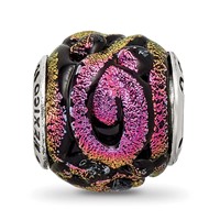 Sterling Silver Reflections Purple Dichroic Glass Bead view 3