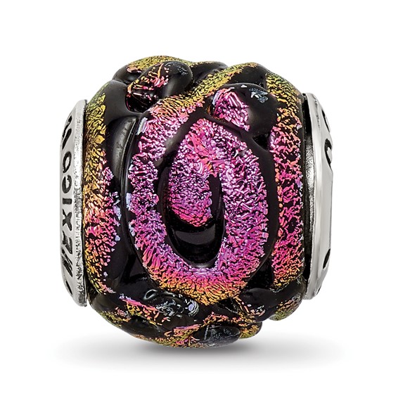 Sterling Silver Reflections Purple Dichroic Glass Bead