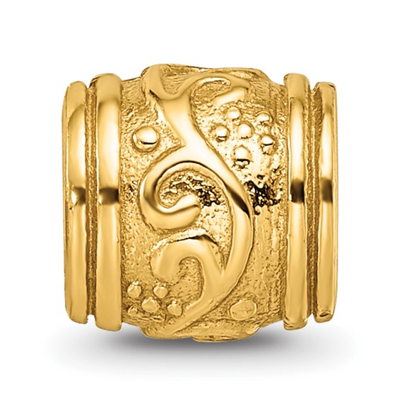 Sterling Silver Gold-plated Reflections Floral Bead