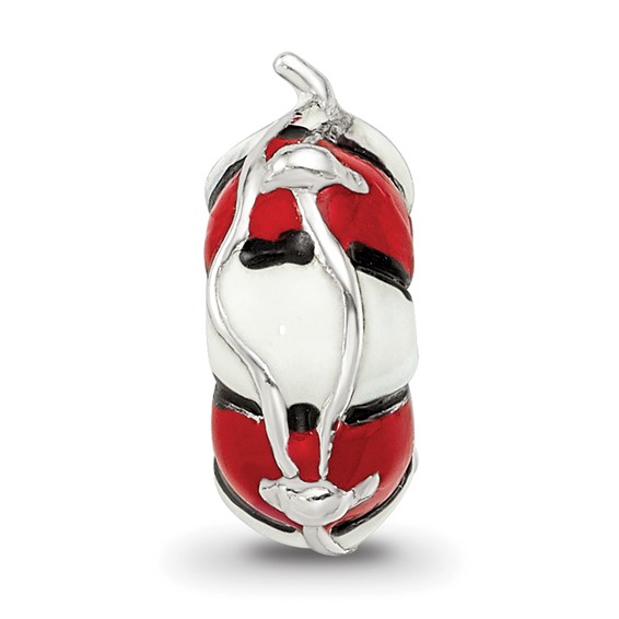 Sterling Silver Reflections Enameled Life Preserver Bead