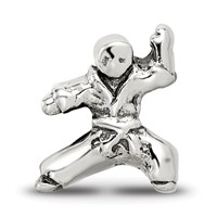 Sterling Silver Reflections Karate Person Bead view 3