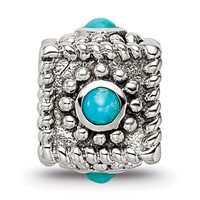 Sterling Silver Reflections Square 4 Stone Turquoise Bead view 3