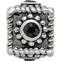 Sterling Silver Reflections Square 4 CZ Bead view 4