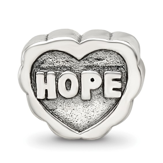 Sterling Silver Reflections Hope Heart Bead