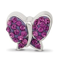 Sterling Silver Reflections Purple Preciosa Crystal Butterfly Bead view 3