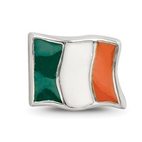 Sterling Silver Reflections Enameled Ireland Flag Bead view 3