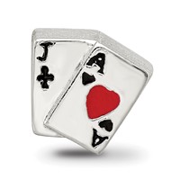Sterling Silver Reflections Enameled Blackjack Bead view 3