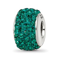 Sterling Silver Reflections Medium Green Full Preciosa Crystal Bead view 1