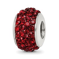 Sterling Silver Reflections Dark Maroon Full Preciosa Crystal Bead view 1