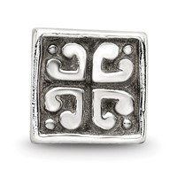 Sterling Silver Reflections Heart Cube Bead view 3