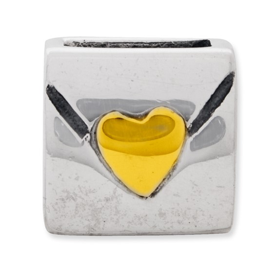 Sterling Silver & 14k Reflections Love Note Bead