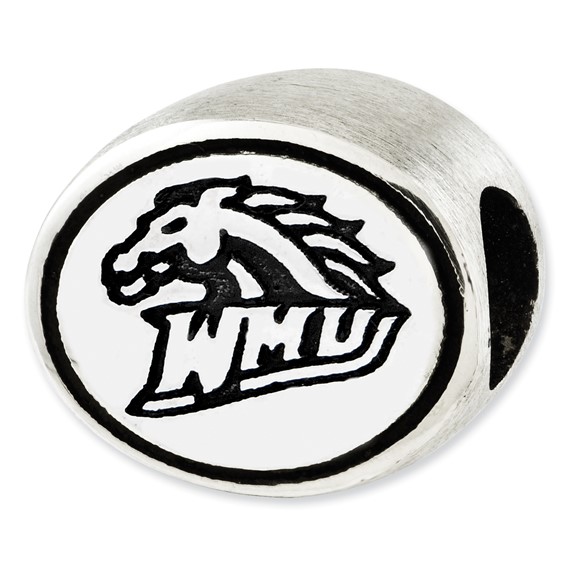 Sterling Silver Antiqued Western Michigan University Collegiate Bead